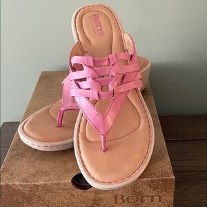 Born Pink Woven Strap Sandals